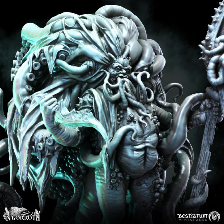 3D Printable Sunken Priest | Ngorroth | Eldritch Horrors by